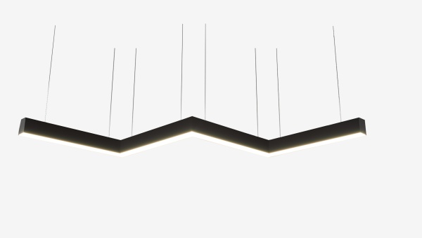 Подвесной светильник зигзаг черный SILED SNAKE-01-PROF 1350х390х50х70 (50 Вт)