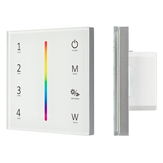 Панель Sens SMART-P45-RGBW White (230V, 4 зоны, 2.4G) (Arlight, IP20 Пластик, 5 лет) Панель Sens SMART-P45-RGBW White (230V, 4 зоны, 2.4G) (Arlight, IP20 Пластик, 5 лет)