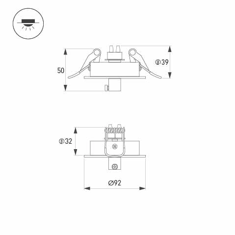 Чаша потолочная встраиваемая SPX-CANOPY-R90-C4 (BK) (Arlight, Металл)