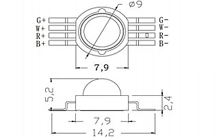 Мощный светодиод ARPL-4W-EPA-RGBW (350mA) (Arlight, Emitter)