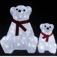 Светящийся Мишка новогодний D6007 H20 см  40 LED белый