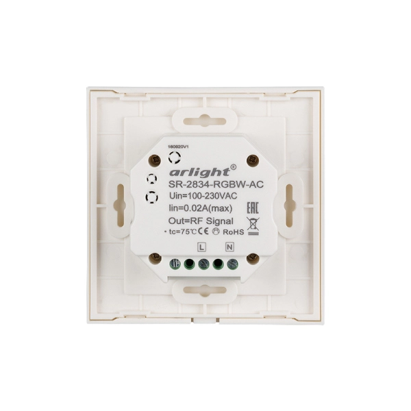 Панель Sens SR-2834RGBW-AC-RF-IN White (220V,RGBW,1 зона) (Arlight, IP20 Пластик, 3 года)