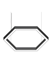 Светильник линейный светодиодный  подвесной, HB0512, LED 96W 3CCT (2700К-4000К-6000К) , диаметр 1200mm, белый, черный