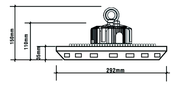 Светильник светодиодный купольный, 100W 6400К 12000Lm, черный, G7103-1 Светильник светодиодный купольный, 100W 6400К 12000Lm, черный, G7103-1