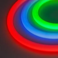 Лента герметичная MOONLIGHT-BLACK-TOP-G280-D25mm 24V RGB 360deg (14.4 W/m, IP65, 1m, wire x1) (Arlight, Вывод кабеля прямой)