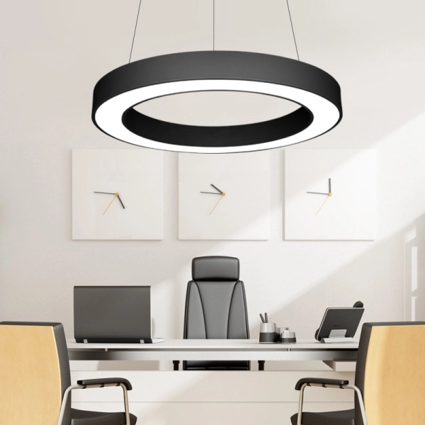 Светильник кольцевой линейный светодиодный  подвесной, HB0309, LED 60W 4000К диаметр 800mm, черный Светильник кольцевой линейный светодиодный  подвесной, HB0309, LED 60W 4000К диаметр 800mm, черный