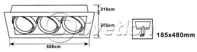 Светильник встраиваемый, WL111-3