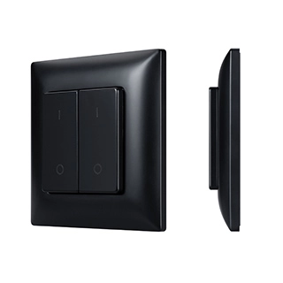 INTELLIGENT ARLIGHT Кнопочная панель SMART-RF-801-22-2G-DIM-SUF Black (3V, 2.4G) (IARL, IP20 Пластик, 5 лет)