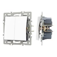 Механизм выключателя двухклавишный проходной SWT-MKP2-PL-WH (250V, 16A) (Arlight, -)