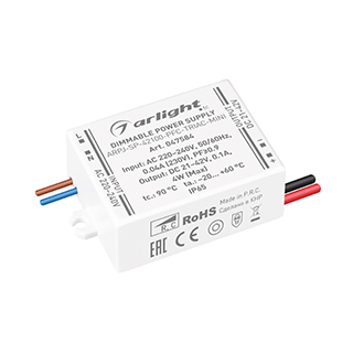 Блок питания ARPJ-SP-42100-PFC-TRIAC-MINI (4W, 21-42V, 100mA) (Arlight, IP65 Пластик, 5 лет)