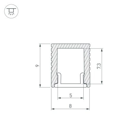 Профиль SL-MINI-8-2000 ANOD BLACK (Arlight, Алюминий)