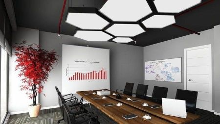 Светильник шестиугольник подвесной черный SILED HEXAGO 1800х1560х100 (231 Вт)