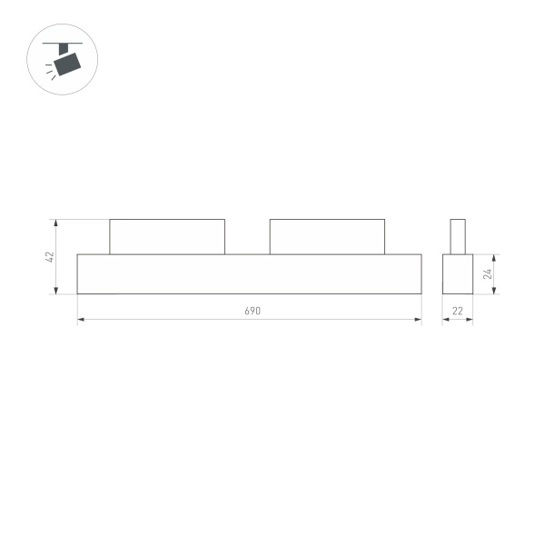 Светильник MAG-FLEX-FLAT-L690-24W Warm3000 (BK, 80 deg, 48V) (Arlight, IP20 Металл, 5 лет)