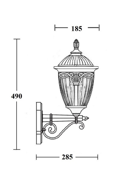 Настенный светильник YAOHUA LUX, Черный, Классика, 86301 02 Bl