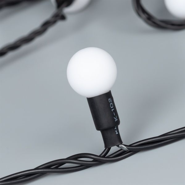 Светодиодная гирлянда ARD-BALL-CLASSIC-D23-10000-BLACK-80LED WARM (230V, 3.5W) (Ardecoled, IP65)