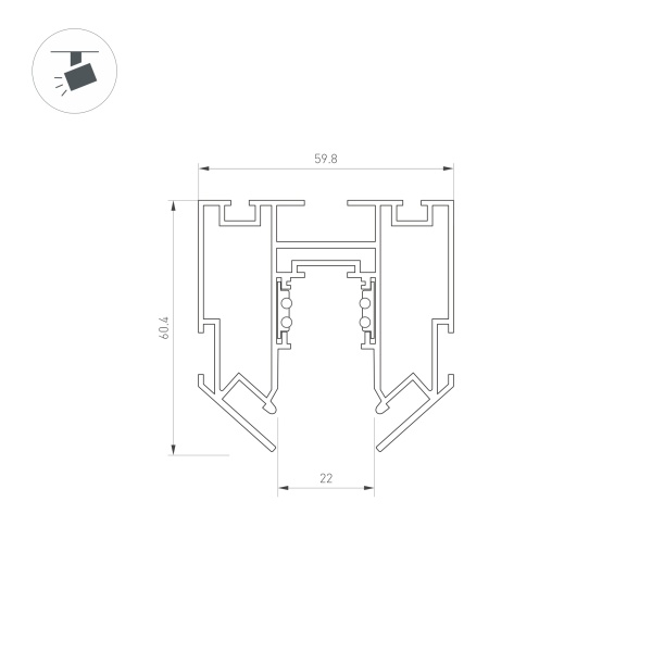 Трек встраиваемый MAG-ORIENT-TRACK-2653-STR-G-3000 (BK) (Arlight, IP20 Металл, 3 года)