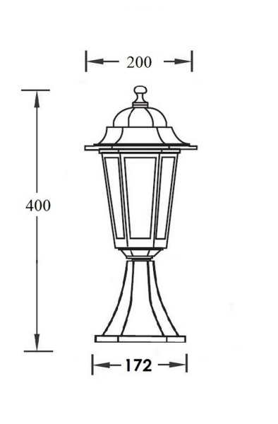 Ландшафтный столбик YAOHUA LUX, Черный, Классика, 79804EM Bl