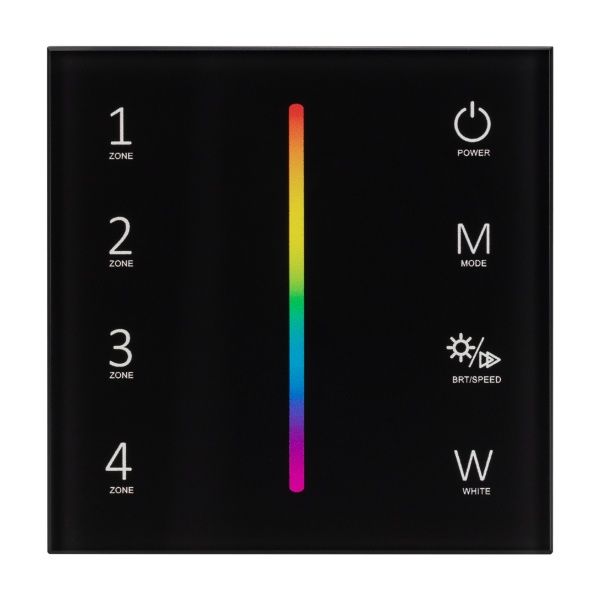 Панель Sens SMART-P30-RGBW Black (230V, 4 зоны, 2.4G) (Arlight, IP20 Пластик, 5 лет)