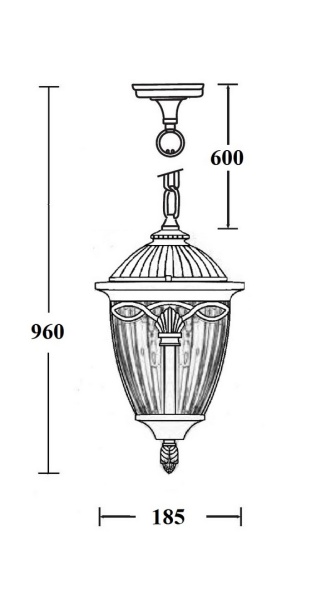 Подвесной светильник YAOHUA LUX, Черный, Классика, 86305 Bl