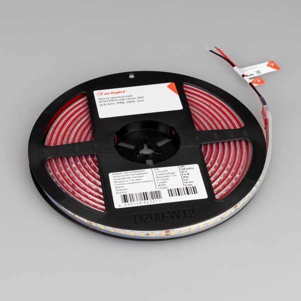 Лента герметичная RTW-PR-A128-10mm 24V White6000 (9.6 W/m, IP66, 2835, 5m) (Arlight, высок.эфф.150 лм/Вт) Лента герметичная RTW-PR-A128-10mm 24V White6000 (9.6 W/m, IP66, 2835, 5m) (Arlight, высок.эфф.150 лм/Вт)