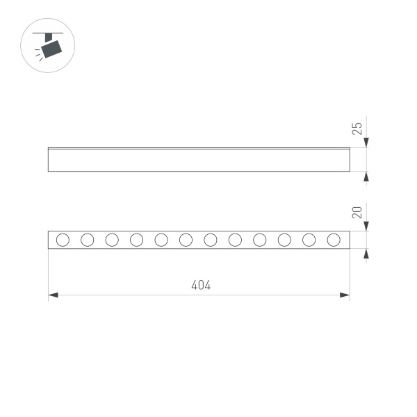 Светильник MAG-DOTS-25-L400-12W Day4000 (BK, 30 deg, 24V) (Arlight, IP20 Металл, 3 года)