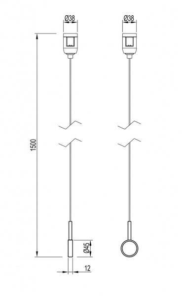 Держатель трека ART-APRIORI-HOLDER-HANG-TUBE-L1500 (GD) (Arlight, IP20 Металл, 3 года)
