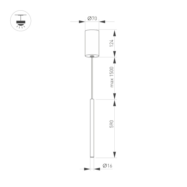 Светильник SP-UMBRA-HANG-V-L600-10W Day4000 (GD, 120 deg, 230V) (Arlight, IP20 Металл, 3 года)