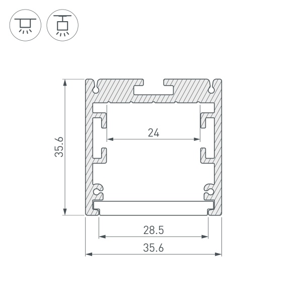 Профиль SL-ARC-3535-D3000-A45 WHITE (1180мм, дуга 1 из 8) (Arlight, Алюминий)