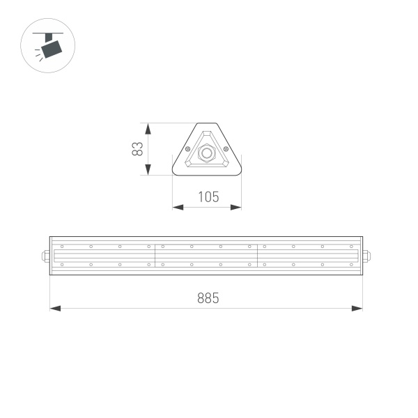 Светильник SP-LAGERN-L885-150W Day5000 (WH, 90х110 deg, 230V) (Arlight, IP65 Металл, 5 лет) Светильник SP-LAGERN-L885-150W Day5000 (WH, 90х110 deg, 230V) (Arlight, IP65 Металл, 5 лет)