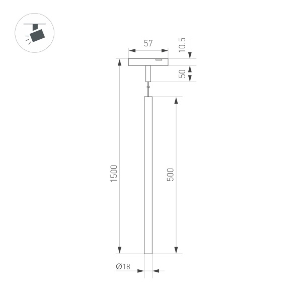 Светильник MAG-MICROCOSM-SPOT-HANG-R18-L500-3W Day4000 (BK, 24 deg, 24V) (Arlight, IP20 Металл, 3 года)