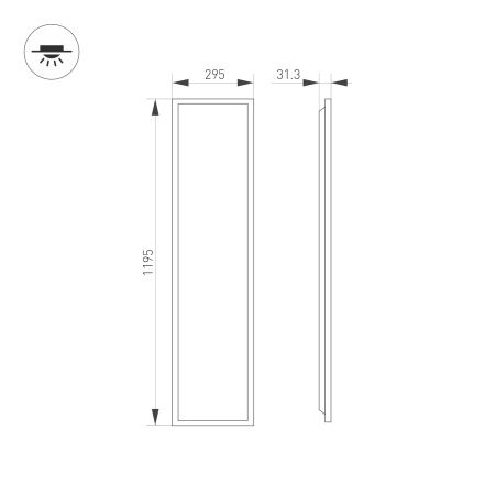 Светильник DL-TITAN-S300x1200-40W Day4000 (WH, 120 deg, CRI90, 230V) (Arlight, IP40 Металл, 7 лет)