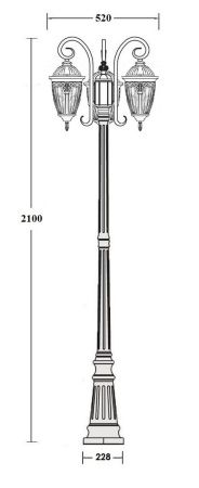 Фонарный столб YAOHUA LUX, Черный, Классика, 86309B 18 Bl Фонарный столб YAOHUA LUX, Черный, Классика, 86309B 18 Bl