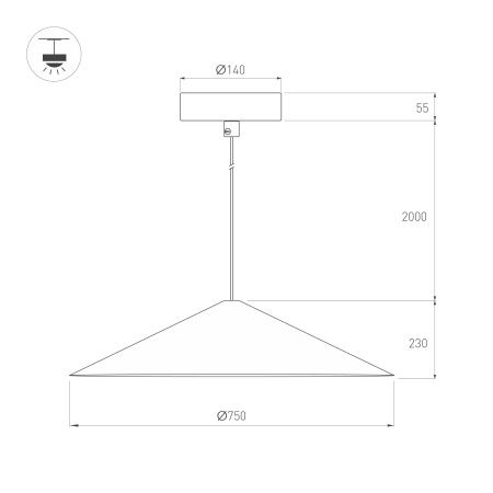 Светильник SP-MAKOTO-R750-14W Warm3000 (WH, 36 deg, 230V, TRIAC) (Arlight, IP20 Металл, 3 года)