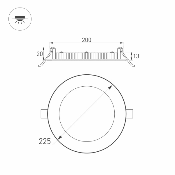 Светильник DL-225M-21W White (Arlight, IP40 Металл, 3 года)