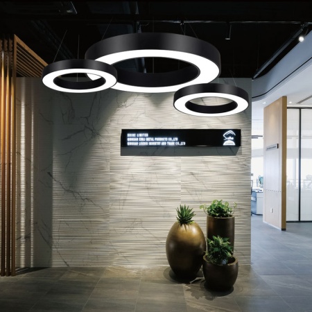 Светильник кольцевой линейный светодиодный  подвесной, HB0306, LED 48W 4000К диаметр 600mm, черный Светильник кольцевой линейный светодиодный  подвесной, HB0306, LED 48W 4000К диаметр 600mm, черный