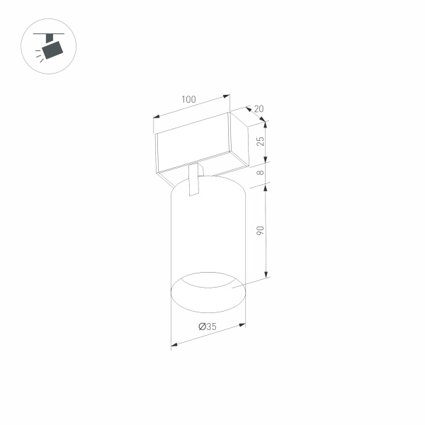 Светильник MAG-SPOT-25-R90-9W Day4000 (BK, 30 deg, 24V, DALI) (Arlight, IP20 Металл, 3 года)