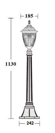 Фонарный столб YAOHUA LUX, Черный, Классика, 86307 Bl