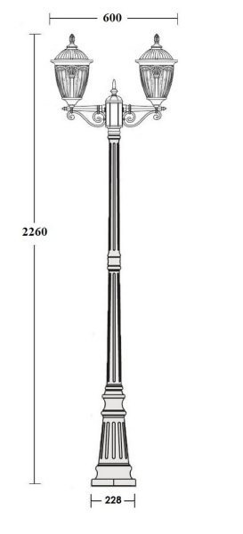 Фонарный столб YAOHUA LUX, Черный, Классика, 86309A 02 Bl