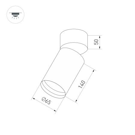 Корпус SP-POLO-SURFACE-FLAP-R65 (BK, 1-3, 200mA) (Arlight, IP20 Металл, 5 лет)