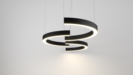 Подвесной светильник полукруг черный SILED NIMBUS-HALF 1000х500х100х60 (36 Вт)