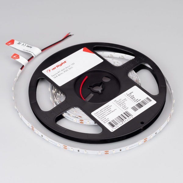 Лента RT-A60-8mm 12V UV400 (4.8 W/m, IP20, 2835, 5m) (Arlight, Открытый)