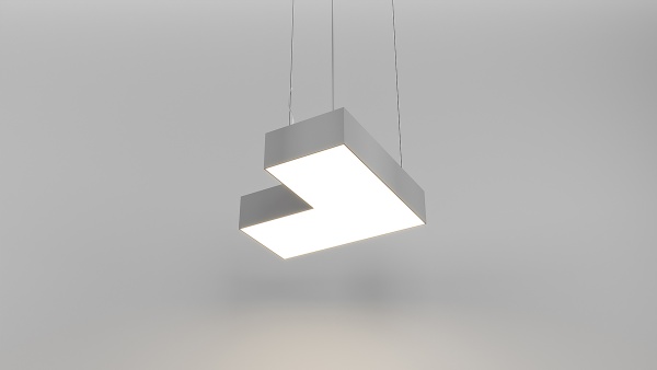 Г-образный светильник подвесной белый SILED CUBO 450х450х100 (21 Вт)