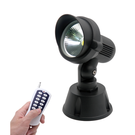 Светильник грунтовой с козырьком RGB+пульт(отдельно), LED 12W RGB+RF IP65, черный, G8512-2