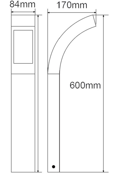 Ландшафтный столбик Lutec, Светло-серый, Модерн, W2144-600 S