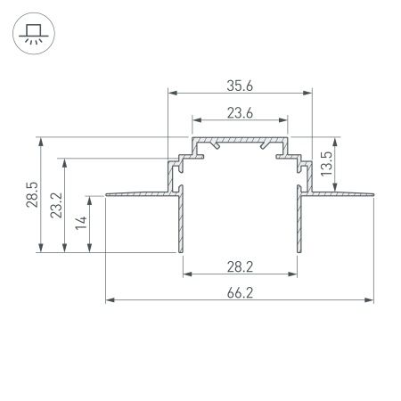 Профиль-держатель TEK-PLS-ZM-2000 (Arlight, Алюминий)