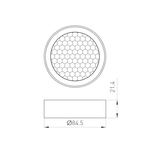 Фильтр сетчатый с посадочным кольцом LGD-HONEYCOMB-RING-R85 (WH) (Arlight, Металл)