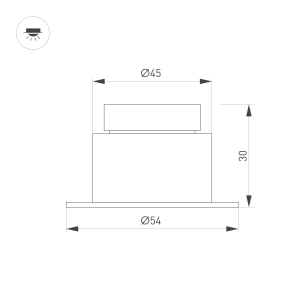 Светильник MS-GLORY-BUILT-R54-5W Day4000 (WH, 60 deg, 230V) (Arlight, IP54 Металл, 5 лет)