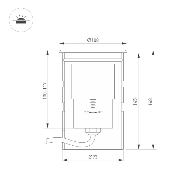 Светильник ART-GROUND-ZOOM-R100-15W Warm3000 (SL, 20-40 deg, 24V) (Arlight, IP67 Металл, 3 года) Светильник ART-GROUND-ZOOM-R100-15W Warm3000 (SL, 20-40 deg, 24V) (Arlight, IP67 Металл, 3 года)
