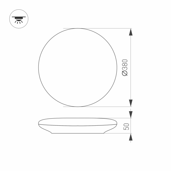 Светильник CL-FRISBEE-DIM-R380-25W Day4000-MIX (WH, 180 deg, 230V) (Arlight, IP54 Пластик, 3 года)