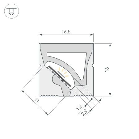 Силиконовый профиль WPH-FLEX-1616-TWIST-S11-20m WHITE (Arlight, Силикон)